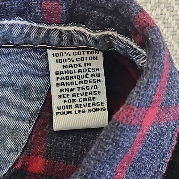 Thread & Cloth Flannel Shirt Women's XXL Navy & Red Long Sleeve Button Down EUC - Picture 6 of 13